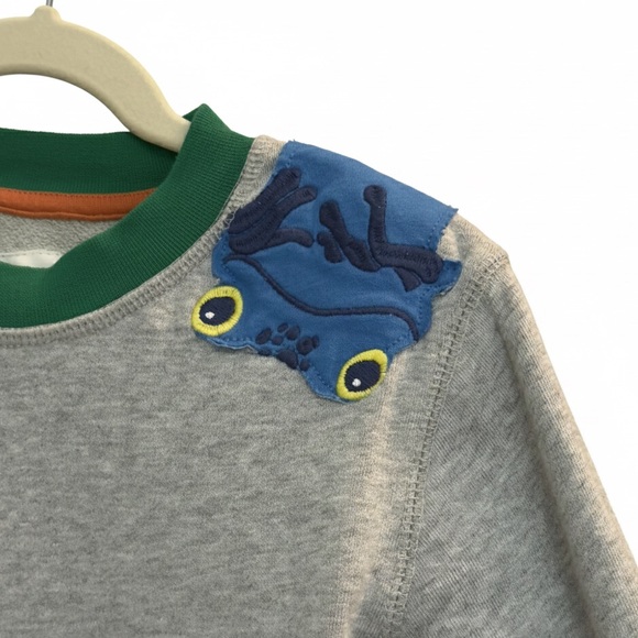 Mini Boden Kids Long Sleeve Frog Embroidered Colorful Gray Sweatshirt. 6-7. 6. 7 - Picture 2 of 8